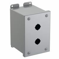 HAMMOND Push Button Enclosure: 22mm, 2 Holes, Carbon Steel, NEMA 12/13 (MPN 1437MB). Key specifications — Brand: HAMMOND; Environments & Applications: Oil-Tight and Dust-Tight.