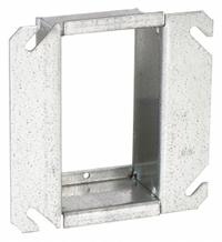 RACO Plaster Ring: Raised, 1 1/2 in Raised Ht, Steel, 4 in Overall Lg, 4 in Overall Wd (MPN 785). Key specifications — Brand: RACO; Material: Steel; Cover Design: Raised.
