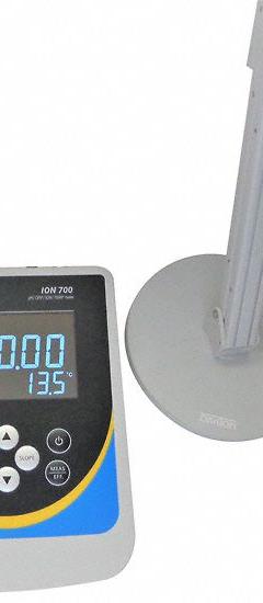 OAKTON pH Meter: Ion Concentration/Millivolt/pH/Temp, All-in-One pH Electrode, Probe Stand, ±0.01 pH (MPN WD-35419-23). Key specifications — pH Accuracy: ±0.01 pH; Temp Compensation: Automatic; Measurement Components Included: All-in-One pH Electrode; Reagents and Solutions Included: Reagents Sold Separately; Test Parameters: Ion Concentration; Other Accessories Included: Probe Stand; Manufacturer Part Number: WD-35419-23.