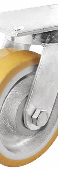 APPROVED VENDOR Plate Caster: Corrosion-Resistant/Debris-Resistant/Maint Free/Quiet-Roll, Swivel (MPN P27S-UY080K-16). Key specifications — Wheel/Tread Color: Yellow; Brand: APPROVED VENDOR; Roll Up: Swivel.