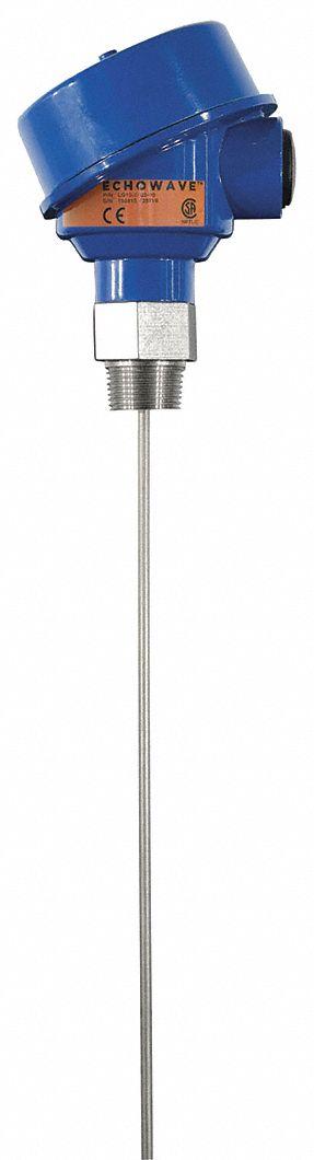 FLOWLINE Rod Guided Wave Radar: Liquid Level Sensor Transmitter, Vertical, 3/4 in NPT - Guided Wave Radar Sensors