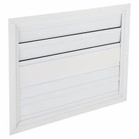 26"H-W Aluminum Ceiling Truss Damper: For 24 in Fan, Single Panel, 32 in H, 26 in W, 1 3/8 in D (MPN 3HHR6). Key specifications — Airflow Direction: Horizontal; Brand: DAYTON; Maximum Air Velocity: 1500 fpm; Mounting Position: Horizontal.