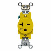 LEVITON Straight Blade Receptacle: Single, 6-20, Yellow, 125V AC, 20 A, 2 Pole / 3 Wire (MPN W5461-Y)