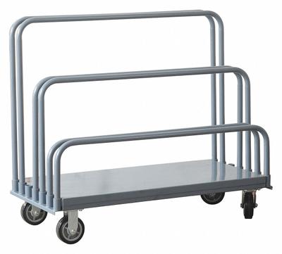 APPROVED VENDOR Panel Truck: 2,000 lb, Gray, 52 1/2 in L x 24 in W x 45 1/2 in H Deck - Multi-Height Vertical Panel Trucks with Adjustable Rails