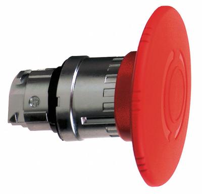SCHNEIDER Emergency Stop Push Button: Red, 22 mm Mounting Size, Metallic - Mushroom-Head Push-Button Operators
