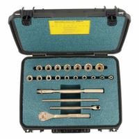 AMPCO Socket Wrench Set: Non-Magnetic/Non-Sparking, 1/2 in Drive Size, 21 Pieces, (17) 6-Point (MPN W-260). Key specifications — attr1204505: AMPCO; attr1204509: (17) 6-Point; attr1204515: Non-Sparking; attr1206531: 5/16 in to 1-1/4 in; attr1206532: 10 in Pear Head Ratchet; attr1227478: 1/2 in.