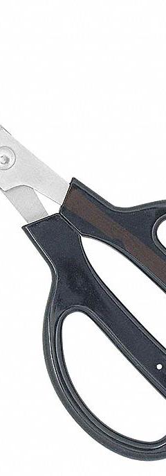 CLAUSS Shears: Ambidextrous, 7 in Overall Lg, Partially Serrated, Stainless Steel, Pointed, Brown (MPN 33213). Key specifications — attr308500: Stainless Steel; attr308502: Brown; attr308505: Ambidextrous; attr308522: Upholstery; attr324896: CLAUSS.