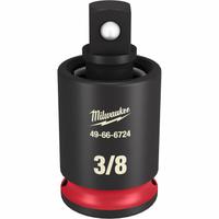 MILWAUKEE Universal Joint: Black Phosphate, 3/8 in Output Drive Size, Square, 1 31/32 in Overall Lg (MPN 49-66-6724). Key specifications — attr1204914: Black Phosphate; attr1204915: Locking Not Included; attr1204918: Square; attr1204937: MILWAUKEE.