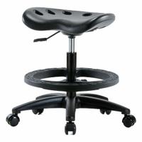 Stool: Polyurethane, Ht Range 19 in to 26 1/2 in, 17 in Seat Wd, 14 in Seat Dp, 0 Glides, 5 Casters (MPN PTMBSL-RG-BF-RC-BLK). Key specifications — Brand: APPROVED VENDOR; Foot Support: Yes; Base Material: Fiberglass; ESD-Safe: Not ESD Safe; Number of Casters: 5.