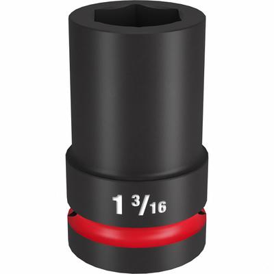 MILWAUKEE Deep Impact Socket: 1 in Drive Size, SAE, 1 3/16 in Socket Size, 6-Point - 1" Drive Impact Sockets