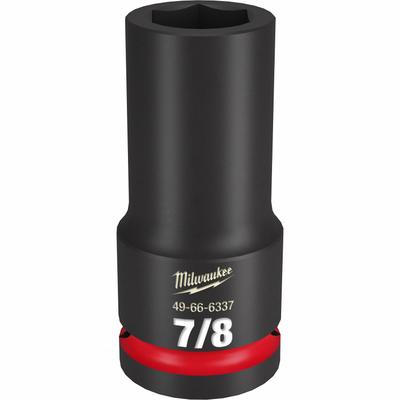 MILWAUKEE Deep Impact Socket: 3/4 in Drive Size, SAE, 7/8 in Socket Size, 6-Point - 3/4" Drive Impact Sockets