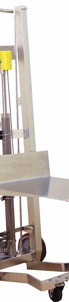 WESCO Platform Lift Truck: 750 lb, 5 3/4 in to 54 in, Stainless Steel, 30 in L x 22 in W Platform (MPN 260186). Key specifications — attr1357334: WESCO; attr1357306: (2) Swivel.