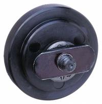 80/20 Roller Wheel: 2 in Roller Dia, Flat, Plain, 23/32 in Roller Wd, 5/16"-18 Thread (MPN 2290). Key specifications — Brand: 80/20.