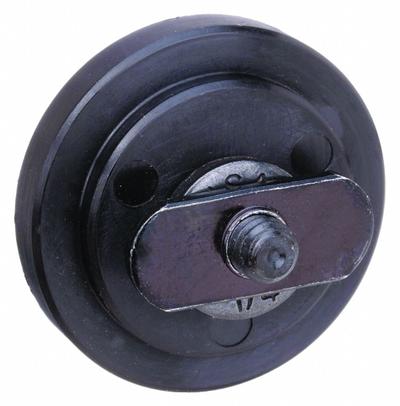 80/20 Roller Wheel: 2 in Roller Dia, Flat, Plain, 23/32 in Roller Wd - T-Slot Stud Track Rollers