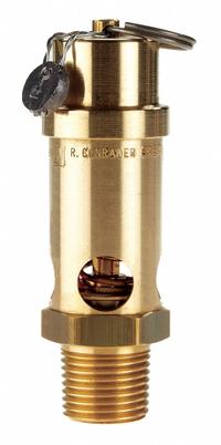 CONRADER Safety Valve: Soft Seat, 1/2 in (M)NPT Inlet (In.), 1/2 in (F)NPT Outlet (In.), Brass (MPN SRV530-1/2-CE-125). Key specifications — attr291993: Soft Seat; attr291998: Brass; attr292007: Silicone; attr292009: Brass; attr294753: CONRADER.