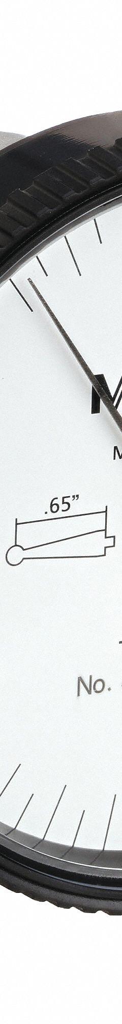 MITUTOYO Vertical Dial Test Indicator: 0 in to 0.03 in, Vertical, Inch, +/- 0.0005 in (MPN 513-452-10E). Key specifications — attr1184166: .079" Contact Point, Knurled Clamp Ring, 3/8" Stem; attr1200917: Vertical Dial Test Indicator; attr1184127: 513-452-10E; attr1184167: MITUTOYO; attr1184108: +/- 0.0005 in; attr1184144: Inspection Certificate.