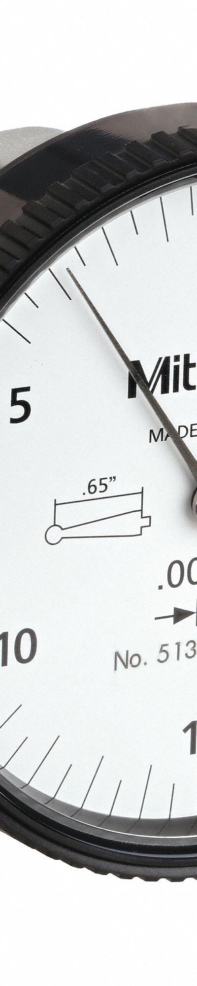 MITUTOYO Vertical Dial Test Indicator: 0 in to 0.03 in - Dial Test Indicators - Vertical Style