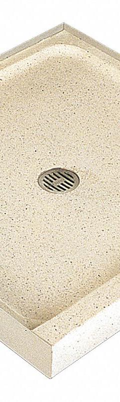 FIAT PRODUCTS Shower Base: Square, Single Threshold, Terrazzo, 30 in Overall Lg, 4 in Overall Ht (MPN 30MFT081). Key specifications — Material: Terrazzo; Drain Location: Center; Brand: FIAT PRODUCTS.