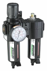 SPEEDAIRE Filter/Regulator/Lubricator: 3/8 in NPT, 60 cfm, 250 psi Max Op Pressure, 40 micron, Mist (MPN 7D708). Key specifications — attr109524: SPEEDAIRE.