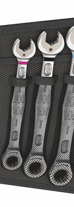 WERA Combination Wrench Set: Alloy Steel, Nickel Chrome, 8 Tools, Std, Reversing, Pouch (MPN 05020012001). Key specifications — attr309581: Nickel Chrome; attr309580: Alloy Steel; attr309571: Yes; attr309583: No; attr309587: Yes; attr324931: WERA; attr309569: 5/16 in to 3/4 in; attr309572: Pouch.