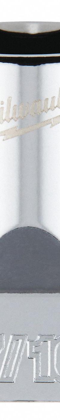 MILWAUKEE Standard Socket: SAE, 1/4 in Drive Size, 7/16 in Socket Size, 6-Point, Std, Chrome (MPN 45-34-9008). Key specifications — attr1204417: MILWAUKEE; attr1204392: Chrome.
