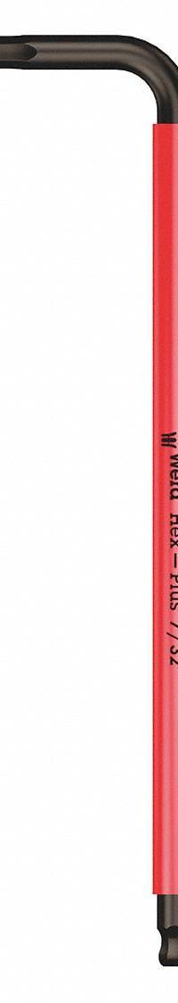 WERA Hex Key: 1 Ball Ends, 7/32 in Tip Size, SAE, Long, Alloy Steel, Black Oxide, 6 3/4 in Handle Lg (MPN 05022635001). Key specifications — attr1205521: WERA; attr1205526: Black Oxide.