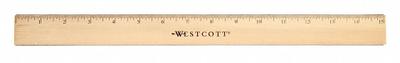 WESTCOTT Ruler: 05225, 15 in, 0.11 in Thick, 1/16 in, Clear, Black, Rigid - Wood Rulers