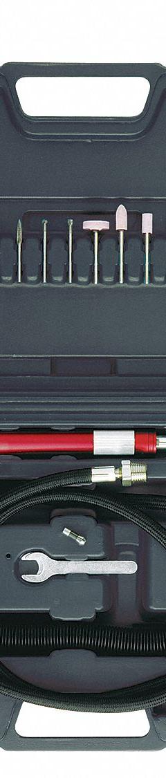 CHICAGO PNEUMATIC Air Pencil Grinder Kit: 0.1 hp, 60,000 RPM Max, Rear Exhaust Location, Ball (MPN CP9104QKIT). Key specifications — attr1320695: (5) Mounted Points; attr1320698: Rear; attr1320732: Ball; attr1320742: CHICAGO PNEUMATIC.