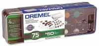 DREMEL General Purpose Attachment Set: Gen Purpose Attachment Set, 75 Pieces, Case Included (MPN 707-01). Key specifications — attr1097321: (2) 401 Mandrels; attr1097325: Case Included; attr1097330: DREMEL.