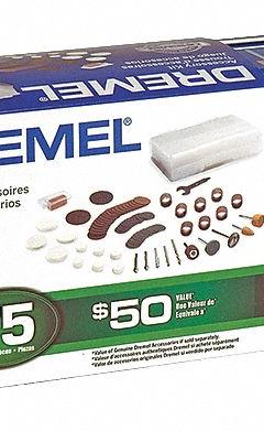 DREMEL General Purpose Attachment Set: Gen Purpose Attachment Set, 75 Pieces, Case Included (MPN 707-01). Key specifications — attr1097321: (2) 401 Mandrels; attr1097325: Case Included; attr1097330: DREMEL.