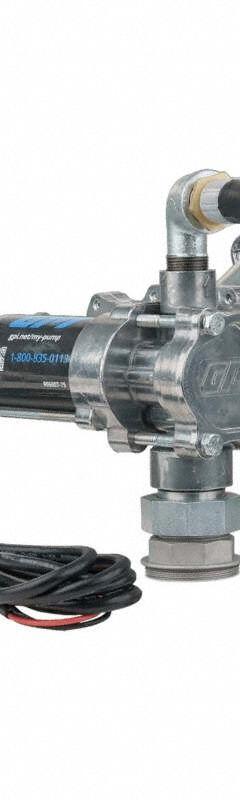GPI Electric Drum Pump: 12 V DC, 1/10 hp HP, 8 gpm Max. Flow Rate, Pump with Hose & Nozzle, Aluminum (MPN 137100-05). Key specifications — Brand: GPI; Meter: Not Included.
