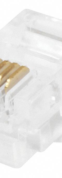 MONOPRICE Modular Plug: Modular Plug RJ11, Solid, 50pk Pack Size, 50 (MPN 7269). Key specifications — Brand: MONOPRICE; Color: Clear; Compatible Cable Shape: Round; Compatible Number of Fibers: Duplex; Compatible Wire Solid/Stranded: Solid; _Pack Size: 50pk.