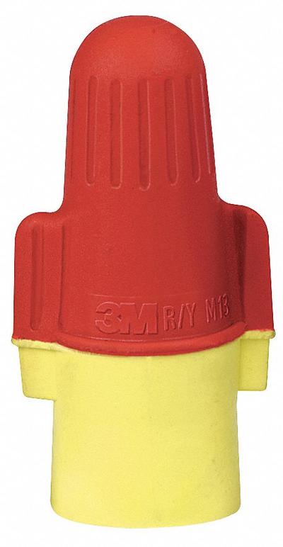 3M Twist-On Wire Connectors: Red/Yellow, Wire Sizes 8 AWG – 8 AWG, 600 V - Wide-Range Wire Connectors
