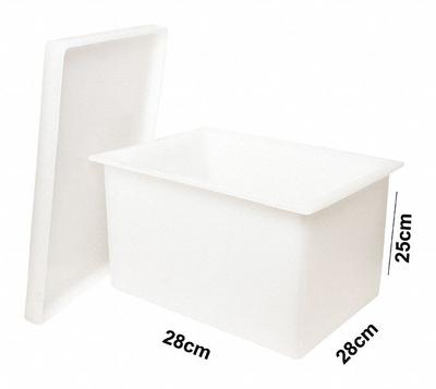 APPROVED VENDOR Tank with Lid: Rectangular, HDPE, 19 L, 11 in Overall Lg - Rectangular Lab Trays