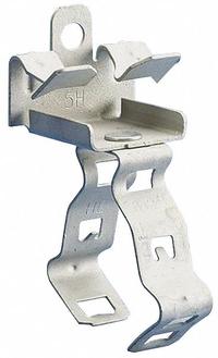 Beam Clip with Conduit & Pipe Hanger, Hammer-On: 1 in Trade Size, 75 lb Load Capacity, Gray (MPN 16M24). Key specifications — For Minimum Cable OD: 1.18 in; For Maximum Cable OD: 1.38 in; Compatible Conduit Trade Size: 1 in; Compatible Conduit Type: EMT; Beam Flange Thickness: 1/8 in to 1/4 in; Material: Steel; Finish: Corrosion Resistant Coated; Color: Gray.