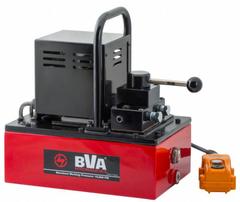 BVA HYDRAULICS Hydraulic Pump: 10,000 psi Max. Op Pressure, 116 cu in/min Max. Flow Rate, 120V AC (MPN PU20M3N01B). Key specifications — attr941810: PU20M3N01B; attr941817: 3-Position; attr941814: Hold.