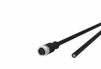 Sensor Cable: M12 Male Straight X Free End, 4 Pins, Black, PUR, 1 m Cable Lg, 4 A Max Current (A) (MPN 142MCA20010). Key specifications — Cable Jacket Color: Black; End 1 Gender: Male; End 1 Mounting Orientation: Straight; End 2 Connection Type: Free End; IP Rating: IP6X; Brand: METZ CONNECT; Wire Size: 22 AWG/42 AWG; Cable Jacket Material: PUR.
