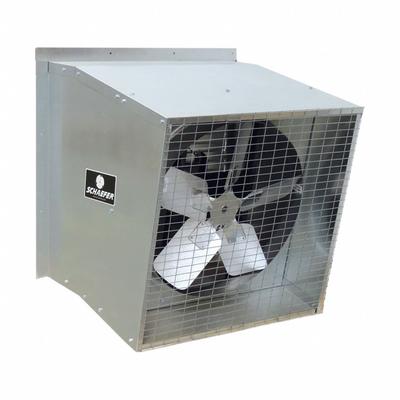 SCHAEFER Exhaust Fan: Belt Drive, 48 in Blade, 1 1/2 hp, Totally Enclosed, 24,000 cfm - Belt-Drive Slant-Wall Exhaust Fans