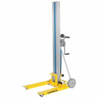 SUMNER Material Lift: 300 lb, Fixed Base, Without Outriggers, 21 in Fork Lg, 21 1/2 in (MPN 787310). Key specifications — Width Across Forks: 21-1/2 in; Frame Material: Steel; Caster/Wheel Configuration: (2) Swivel; Brand: SUMNER; Fork Type: Invertible.