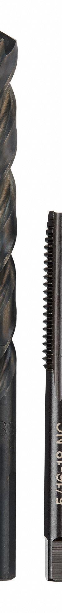 MILWAUKEE Plug Tap and Drill Bit: 2 Pc, 15/16"-18 Tap, Ltr F Drill (MPN 49-57-5542). Key specifications — attr1300596: Straight Flute.