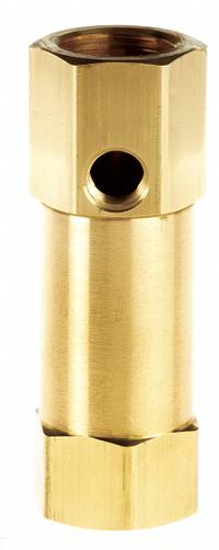 CONRADER Check Valve: In Line, Brass, 1/4 in (F)NPT, 1/4 in (F)NPT, 500 psi Max. Pressure (MPN CLB14). Key specifications — attr291949: 1/4 in (F)NPT; attr291950: 1/4 in (F)NPT; attr291957: Brass; attr294749: CONRADER.