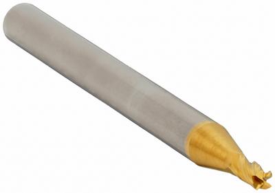 APPROVED VENDOR Square End Mill: Carbide, TiN Coated, 4 Flute, 3/64" Mill Dia, 3/32" LOC - General Purpose Carbide Square End Mills