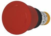 EATON Emergency Stop Push Button: Non-Illuminated, Mushroom Head Profile, Non-Metallic, 22 mm, 2NC (MPN C22-PVT45P-K02). Key specifications — Brand: EATON; Action: Maintained; Series: C22; Push Button Material Type: Non-Metallic.