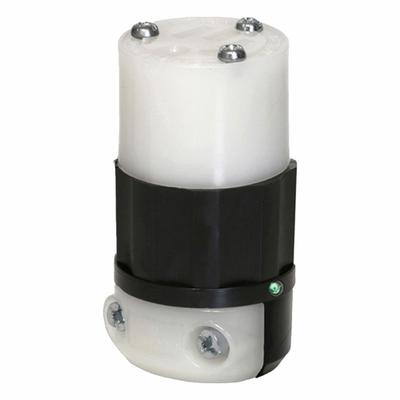 LEVITON Straight Blade Connector: 5-20R, 125V AC, 20 A, 2 Pole, 3 Wire, Black/White (MPN 5369-PLC) - General Purpose Connectors