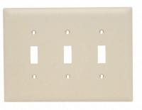 LEGRAND Wall Plate: Toggle, 3 Gang, Brown, Jumbo Size (MPN TPJ3I). Key specifications — Brand: LEGRAND; Material: Nylon.