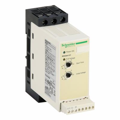 SCHNEIDER Soft Start: 200-240V AC, 25 A Output Current, With Bypass, IP20, 60/50 Hz - Schneider Altistart ATS 01