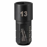 MILWAUKEE Impact Socket: SAE/Metric, 13 mm Socket Size, 6-Point, Short, 1 41/64 in Overall Lg (MPN 49-16-1613). Key specifications — attr1215501: MILWAUKEE; attr1215515: Black Oxide; attr1215518: 13 mm.