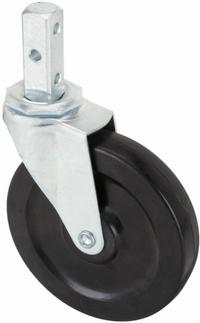 APPROVED VENDOR Stem Caster: Swivel, 5 in Wheel Dia., 1 in Wheel Wd, Rubber, 3/4 in Stem Dia., Steel (MPN F1RN05041S001). Key specifications — Wheel Bearing Type: Plain; Brand: APPROVED VENDOR; Roll Up: Swivel.