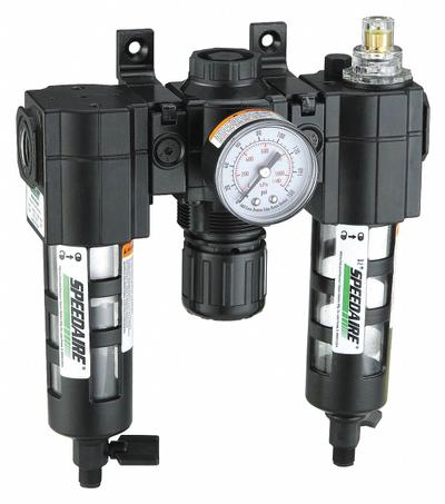 SPEEDAIRE Filter/Regulator/Lubricator: 3/8 in NPT, 51 cfm, 150 psi Max Op Pressure - Speedaire Filter, Regulator & Lubricators (FRLs)