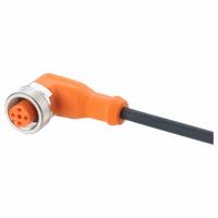 Single-Ended Cordset: M12 Female Bare Wire, 5 Pins, Black, PUR, 25 m Cable Lg, 4 A Max Current (A) (MPN EVC088). Key specifications — Cable Jacket Color: Black; End 1 Gender: Female; End 2 Connection Type: Bare Wire; IP Rating: IP69K; Brand: IFM; Wire Size: 0.34 sq mm; Cable Jacket Material: PUR; End 1 Connection Type: M12.